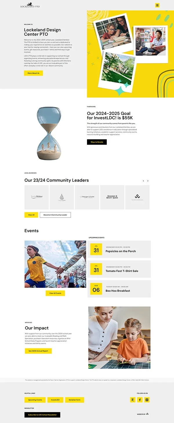 Lockeland Elementary PTO website designed and built by Webconsuls