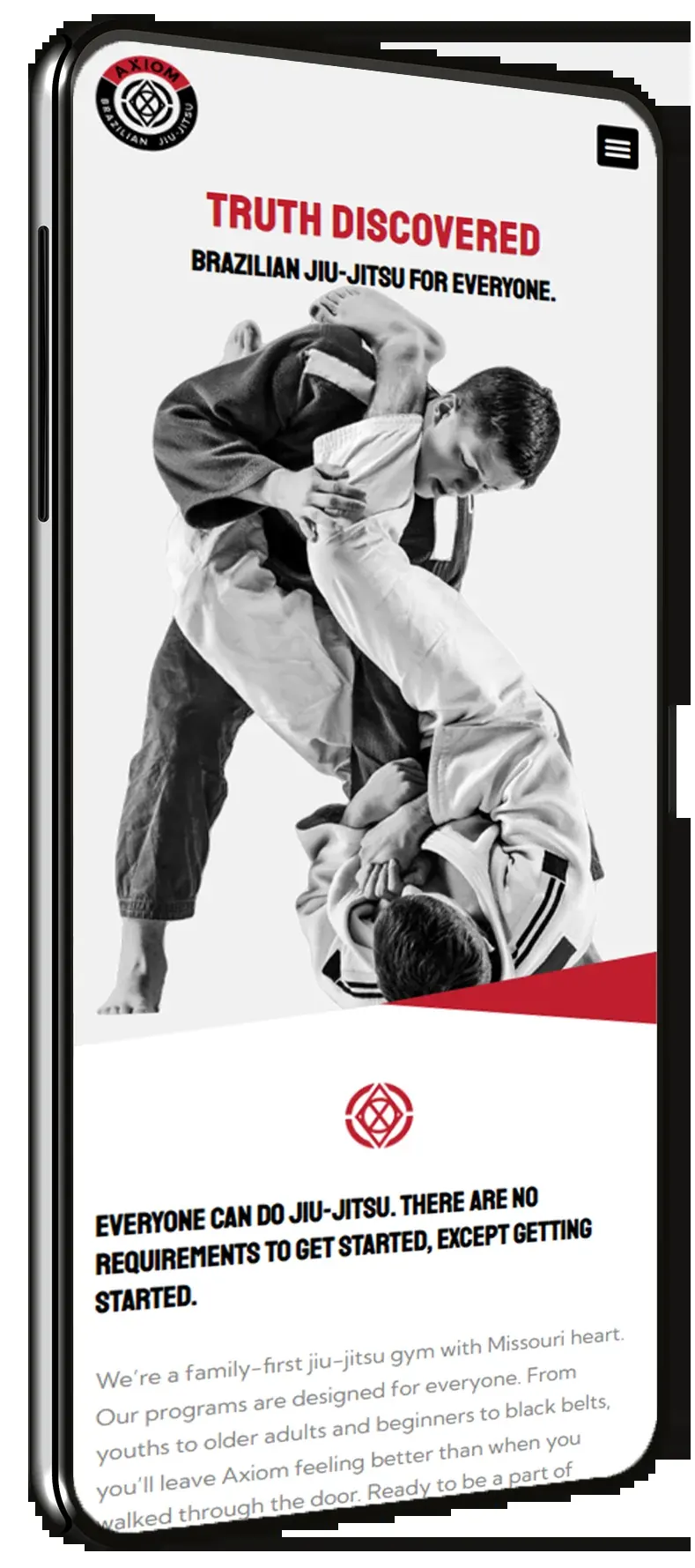 Axiom BJJ mobile site