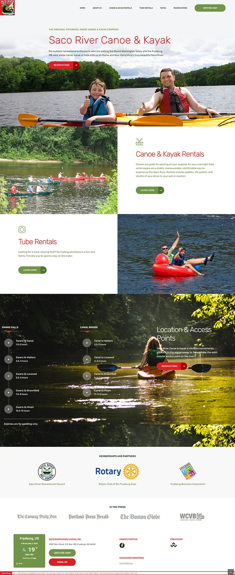 Saco River Canoe & Kayak website designed and built by Webconsuls