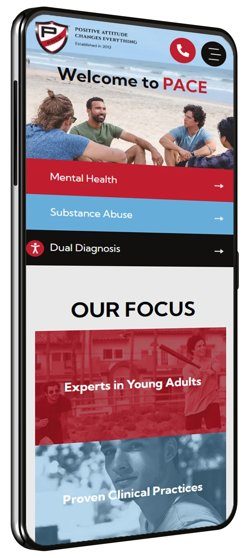 PACE Recovery Center mobile site